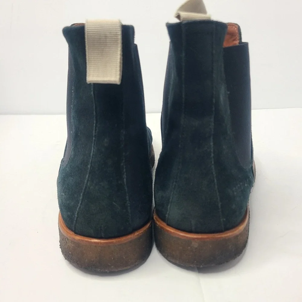 Common Projects Blue Green Suede Chelsea Boots Crepe Sole 40 7 Minimalist Luxe